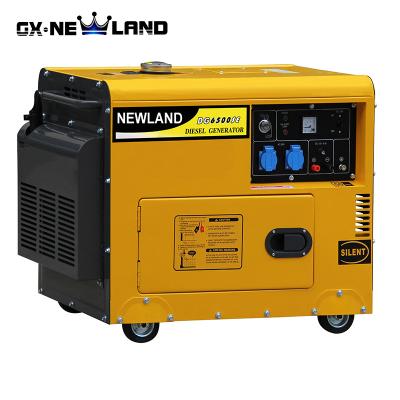 China NEWLAND 5KW 5Kva Portable Silent Type 220v AC Single Phase Diesel Generator DG6500SE-A for sale