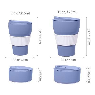 China Flexíveis copos de café de silicone dobráveis 12oz 16oz Resistente ao frio / calor à venda