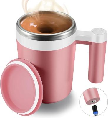 China Double Wall Multifunctional Magnetic Stirring Cup Self Stirring Travel Mug for sale