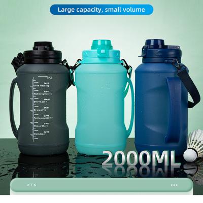 China BPA Free 2000ml Sport Gym Travel Silicone Folding Cup Customizable Colors for sale