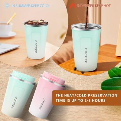 China Customized Reusable Double Walled Insulated Mug Coffee Cups 510ml 380ml for sale