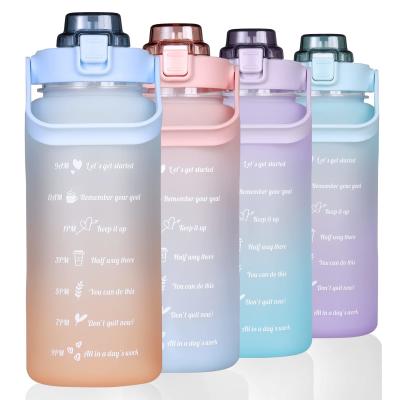 China Large Half Gallon 64oz Motivational Water Bottle With Straw Time Marker BPA Free For Fitness for sale