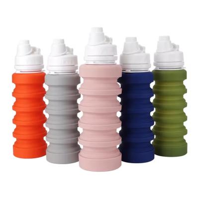 China Food Grade PP Silicone Water Bottle Foldable 350ml 550ml 750ml for sale