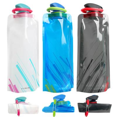 China 700ml PET PA PE Foldable Collapsible Water Bottle For Travel for sale