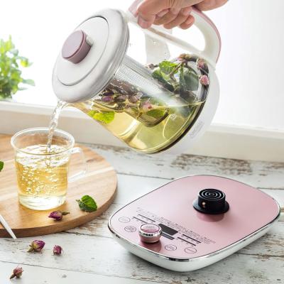 China 1.5L 1500W Glass Water Kettle Clear Tea Kettle With Infuser LED Base for sale