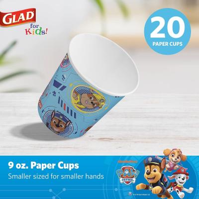 China Glad for Kids Paw Patrol Paper Cups Disposable Paper Cups with Paw Patrol Design for Kids Heavy Duty Disposable Paper C for sale