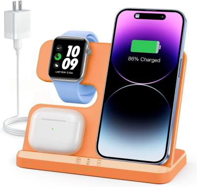 China Estación de carga 3 en 1 para iPhone, Cargador inalámbrico para iPhone 15 14 13 12 11 X Pro Max y Apple Watch - Carga inalámbrica en venta