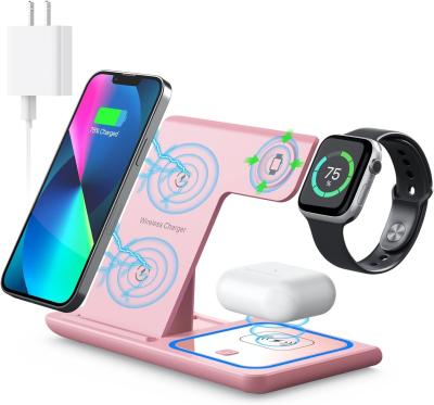 China Draadloos oplaadstation voor iPhone en Apple Watch Snel opladen voor AirPods Pro 3 2 Te koop