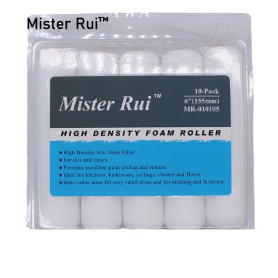 China Paint Roller 10pcs Limited Sale 6 Inch Mini Foam Paint Roller High Density Final Quality Brush Foam 20 Sets for sale