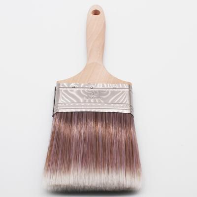 China Home Detail Paint Flat Belt Natural Bristle Paint Brush With Wood Handle 4-Inch for sale