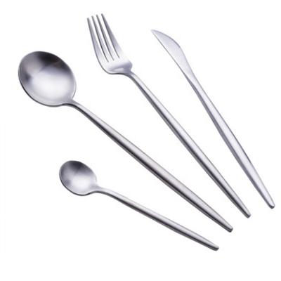 China 4Pcs/Set CLASSIC Tableware Set Stainless Steel Cutlery Silver Western Food Kitchen Suit Luxury Teaspoon Fork Knife for sale