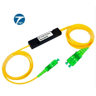 China Low Insertion Loss FTTH Fiber Optic Coupler FBT FBT Coupler 1x2 /2MM/ SC/APC/UPC ABS BOX for sale