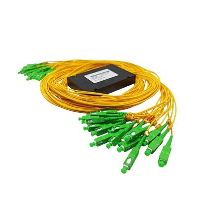 China Low Insertion Loss Cassette Type Splitter PLC 1X32 SC APC ABS BOX FTTx 2.0mm Fiber Optic Splitter for sale