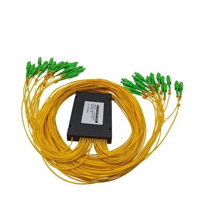 China Low insertion loss epon gpon fiber 1x32 SC/APC UPC PLC module ABS box optical splitter for sale