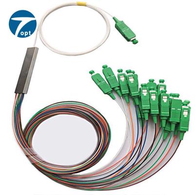 China Low Insertion Loss Ftth PLC 1X16 Sc/Apc Steel Pipe 0.9Mm 1M Fiber Optic Plc Splitter for sale