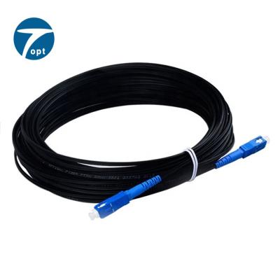 China High Quality Direct Simplex FTTH Single Mode SC APC UPC Drop Cable Fiber Optic Patch Cord Preconnectorized for sale