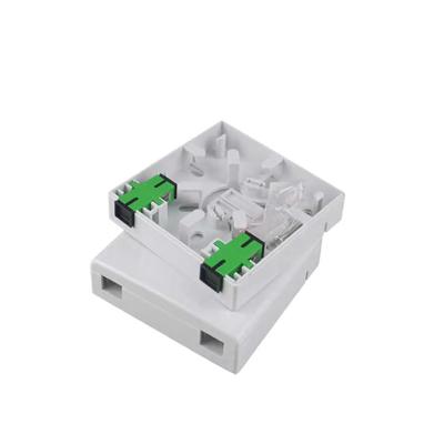 China Telecom Factory 2 Ports Wall Mounted Mini Metal Clip SC 86*86 mm FTTH Fiber Optic Terminal Box for sale