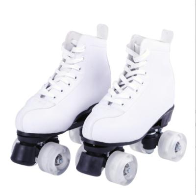 China White PU Roller Skates - Premium Quad Black Track Skates Adults Quad Roller Skate for sale