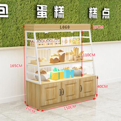 China Retail Store Bakery Supermarket Light Weight Wooden Bread Display Stand Single Sided for sale