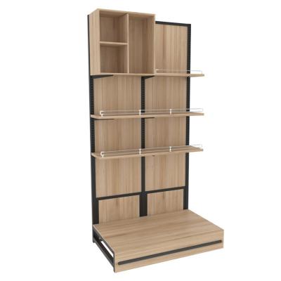 China Custom Multi-Function Wooden Single-Sided Store Supermarket Shelf Rack Single-Sided Shelves for sale