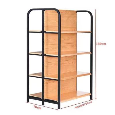 China Retail Store Super Market Super Market Supermarket Bread Display Rack Double Sided High Quality Wooden Shelf for sale