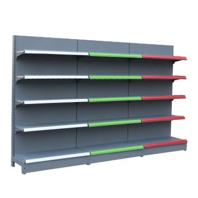 China Hot Selling Grocery Gondola Supermarket Store Single Sided Steel Shelving Double Sided for sale