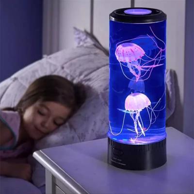 China Postmodern Bedroom Colorful Atmosphere Lamp USB LED Night Light Plug-in Jellyfish Lamp for sale