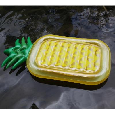 China Outdoor Inflatable PVC Float Raft Summer Pool Pineapple Floats Air Mattress for sale