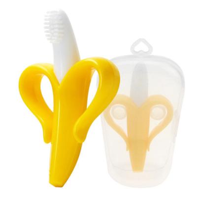 China HOT Soft Silicone Infant Baby Teether Training Toy Banana BPA Free Teether for sale