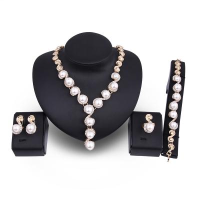 China Best Wedding Gift Yunchang Necklace Jewelry Set CLASSIC Luxury Big Pearl Chain Earrings Pendant For Woman for sale