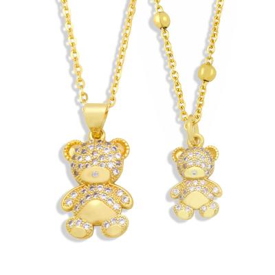 China Latest Design Fashion Accessories Shiny Bear Pendant Cute Jewelry Necklace For Women for sale