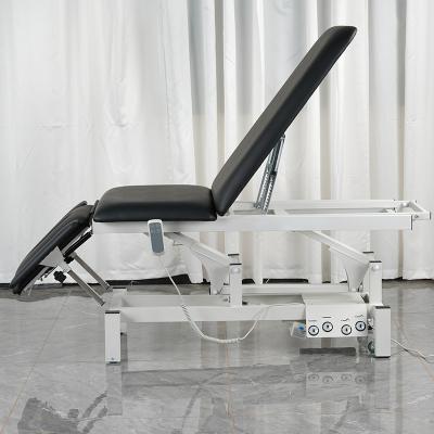 China Electric Physiotherapy Thermotherapy Bed Spa Equipment Furniture Hospital Salon Cream and Gold Beauty Bed Massage Table for sale