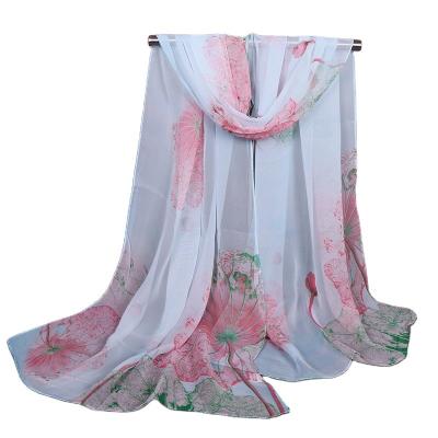 China New Soft Soft Feeling Chiffon Hijab Georgette Scarf For Lady Women Summer Beach Shawl Sun Protection Pashmina for sale