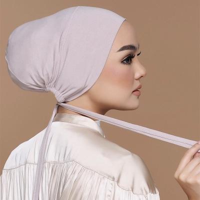 China New Soft Soft Feeling Turban Inner Hijab Soft Modal Muslim Hat Covers India Islamic Hat Hood Underscarf Female Turbante Mujer Headwrap for sale