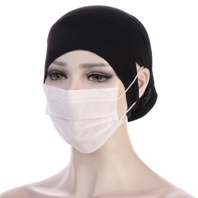 China Soft Smooth Feeling Modal Inner Hijab Turban Tank Top Ear Hole Inner Hijab Cap For Women Muslim Skullcap for sale