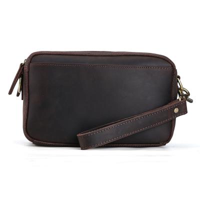 China TIDING Vintage Men's Style Genuine Cowhide Leather Shoulder Bag Large Casual Leather Clutch Bag For Men for sale