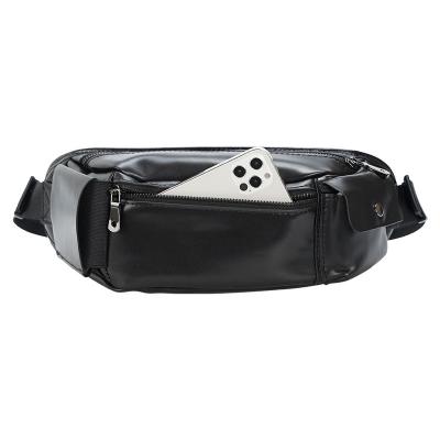 China 2021 New Fashion Water Proof Genuine Leather Belt Pussy Pack Waterproof Black Soft Waist Bag For Hiking for sale