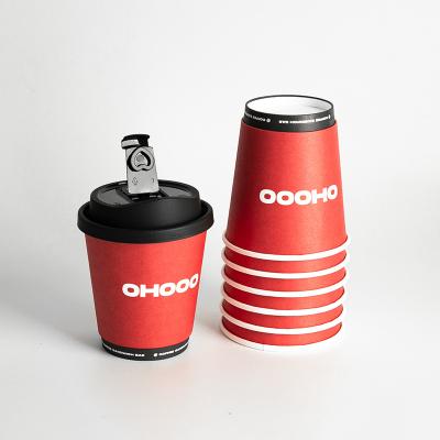 China Recyclable Disposable hot drink Takeout milktea single wall double wall paper cup coffee cups for sale