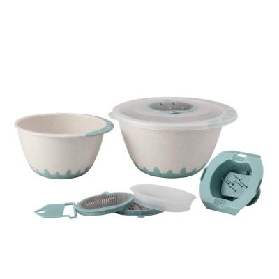 China CLASSIC plastic large 1500ml and 3500ml bowls with 3 graters, 2pcs plastic mixing bowl set for sale