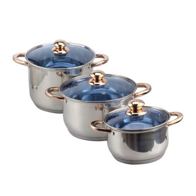 China CLASSIC Nonstick 3size Stainless Steel Kitchen Casserole Pot Sets Cookware for sale