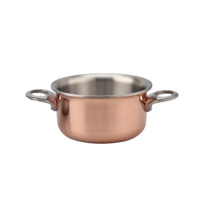 China Viable Triple Copper Plated Stainless Steel Mini Casserole for sale