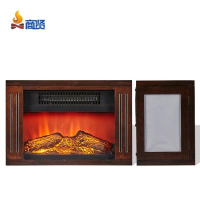 China Mini Wood Tabletop Decoration Fire Electric Stove Heater Classic Desktop Electric Heater Cheap Heaters for sale