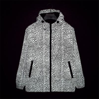 China QUICK DRY Custom Irregular Pattern Logo 3M Reflective Windbreaker Waterproof Jackets Man Jackets For Men 2022 for sale