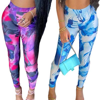 China 2021New Anti-wrinkle style drop street trend casual sports pencil pants fashion printed women pants for sale