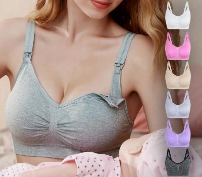 China Hot sale QUICK DRY front in 2021 buckle up maternity and nursing bras plus size women's underwear wire free bra for sale