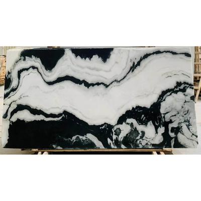 China China Panda Countertop Counter Slab Bathroom Kitchen Modern Table Tile White Marble Vanity Slab for sale