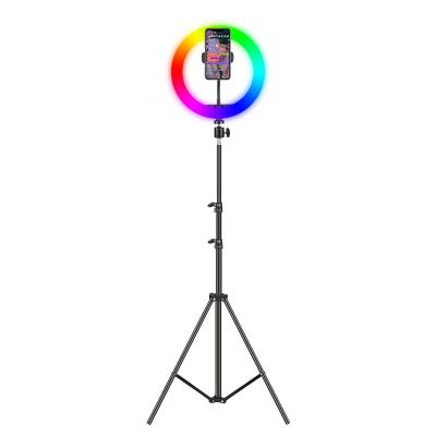 China RGB Shine Ring Light 10 Colors With Remote Control Makeup Selfie Live Tripod Stand Smart Phone Holder 0.5-2.1m 6