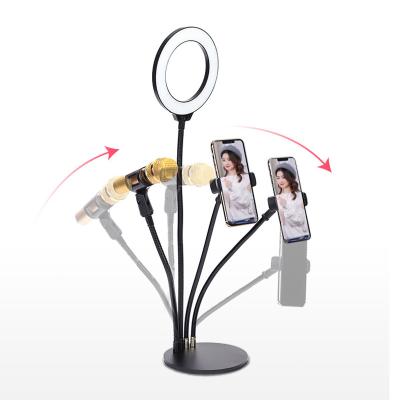 China Adjustable shine 360 ​​Â ° 6 Inch Rotation Around Selfie Light Phone Holder Tik Tok Base Video LED Ring Light for sale