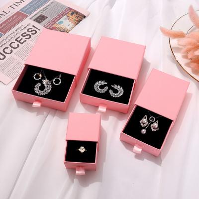 China Custom Jewelry Package Small Jewelry Necklace Ring Drawer Paper Cardboard Jewelry Packaging Box With Logo for sale