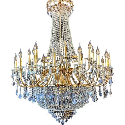 China Contemporary French Crystal High Gloss Gold Plated Glass Tube Chandelier Empire Empire Tube Bending Light for sale